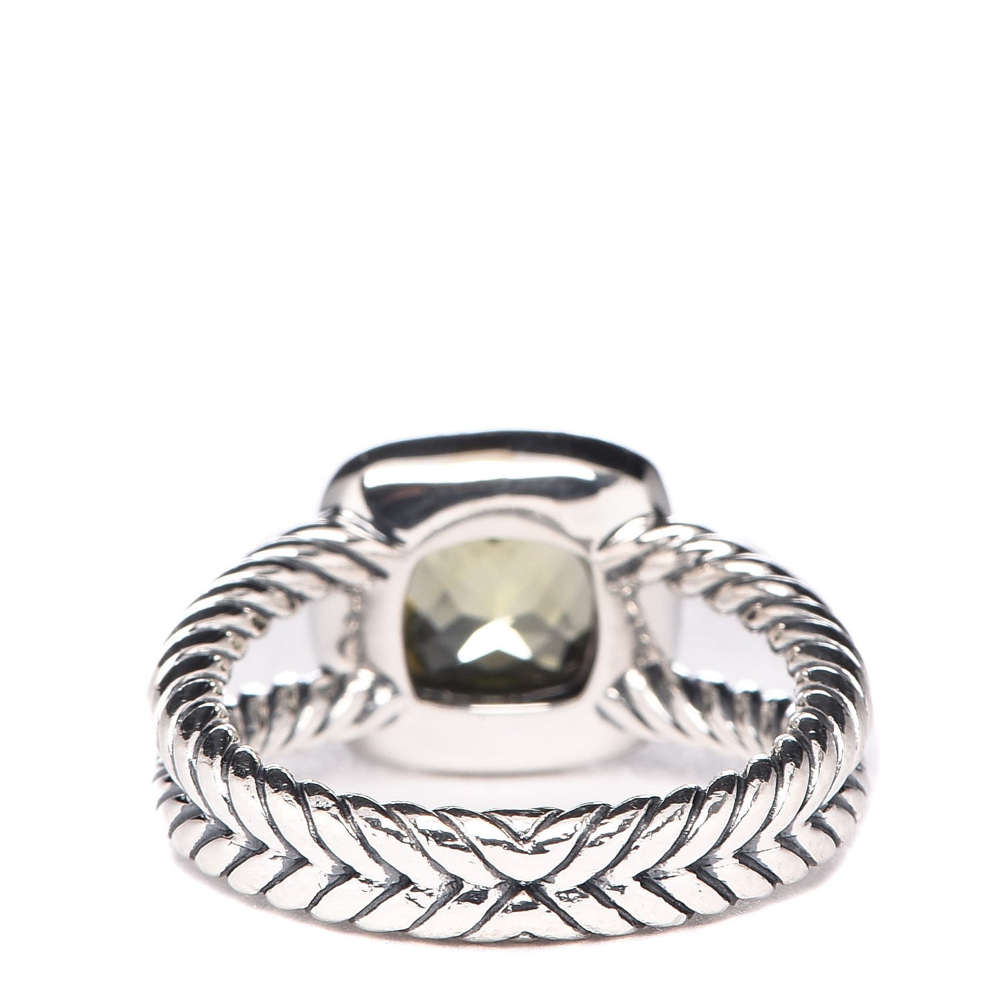 Sterling Silver Diamond Lemon Quartz 7mm Petite Albion Ring 52 6