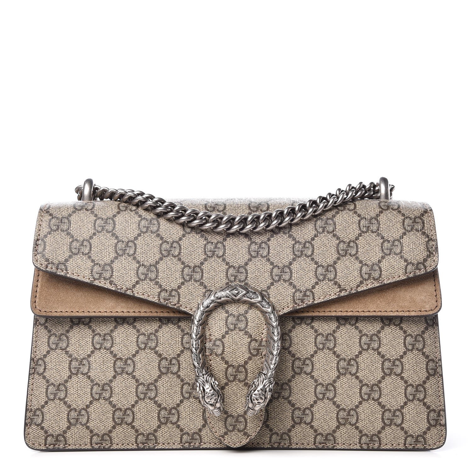 Gucci GG Supreme Monogram Small Dionysus Shoulder Bag Taupe 1 of 8
