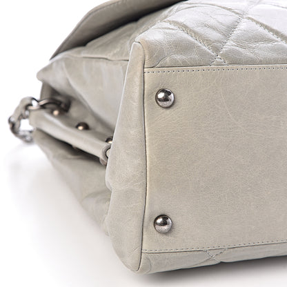 Chanel Glazed Calfskin Boy Satchel Flap Light Grey 10 of 13