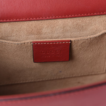 Gucci Calfskin Studded Small Padlock Shoulder Bag Hibiscus Red 10 of 12