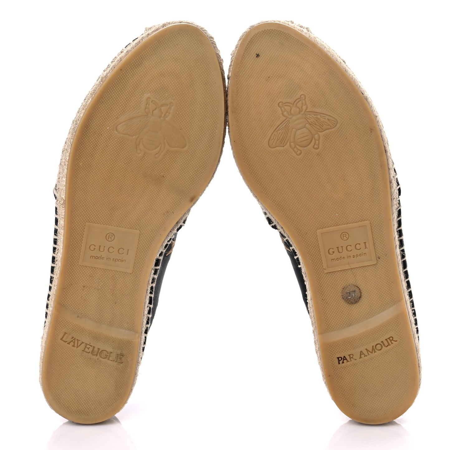 Calfskin Bee Star Embroidered Espadrilles 37 Black