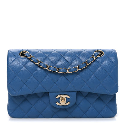 Chanel Caviar Quilted Medium Double Flap Blue 1 of 9