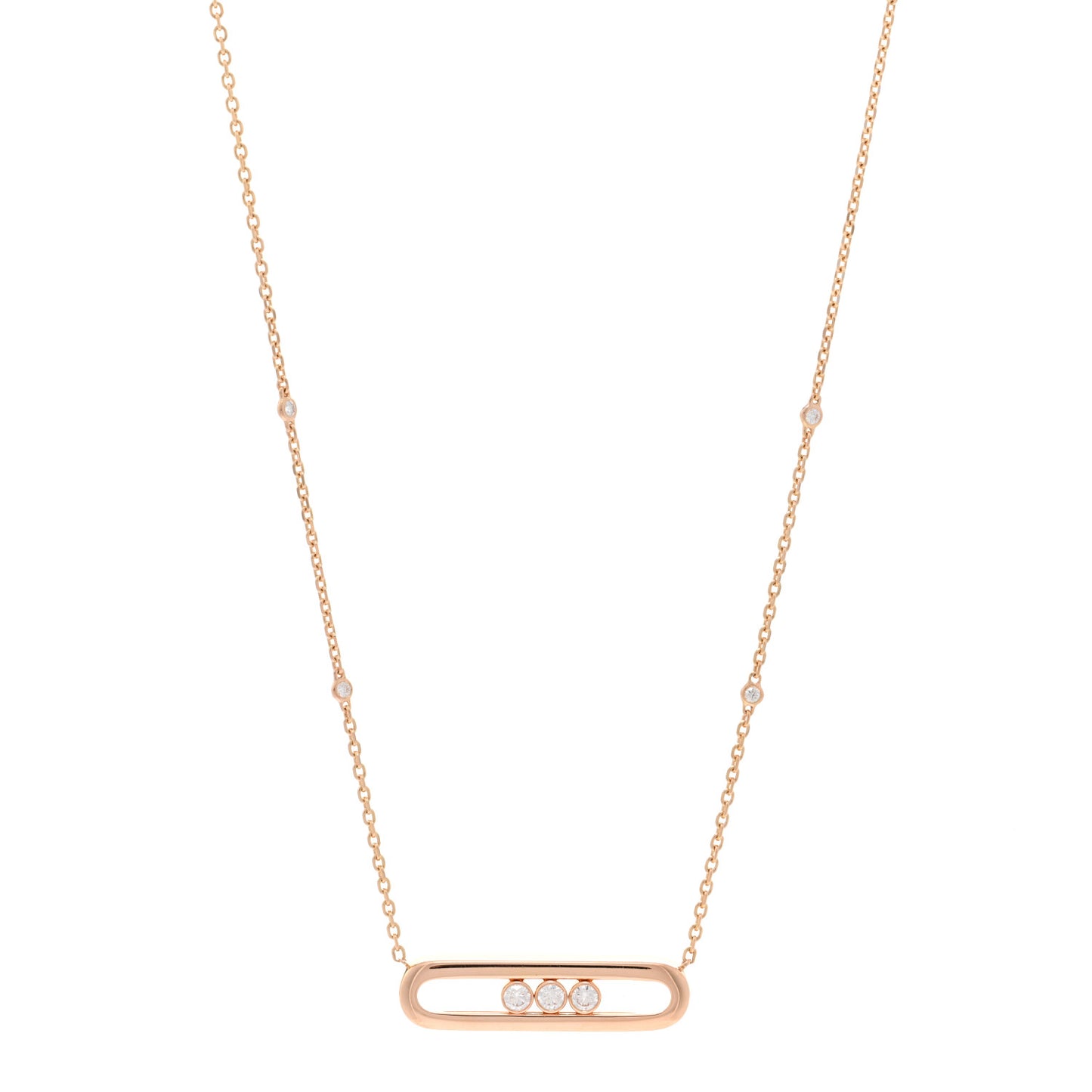 18K Rose Gold Diamond Move Pendant Necklace