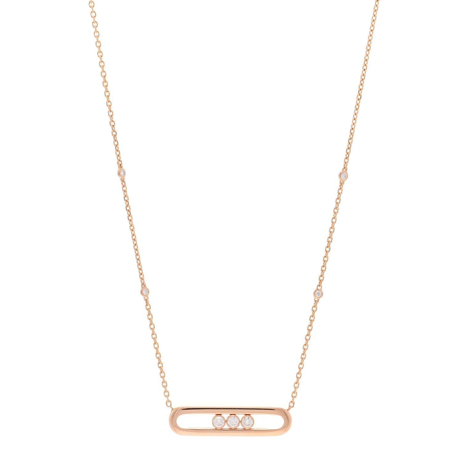 Messika 18K Rose Gold Diamond Move Pendant Necklace 1 of 4