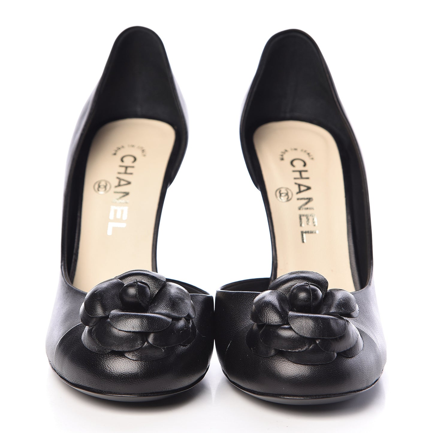 Lambskin Camellia Pumps 39.5 Black