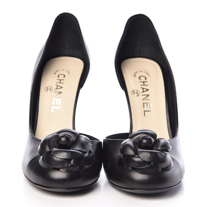 Chanel Lambskin Camellia Pumps 39.5 Black 2 of 9