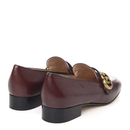 Gucci Malaga Kid Womens GG Marmont Loafers 37.5 Vintage Bordeaux 4 of 10