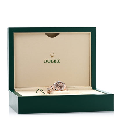 Rolex 18K Everose Gold Diamond Bezel 31mm Oyster Perpetual Datejust President Watch Sundust 278285RBR 5 of 5
