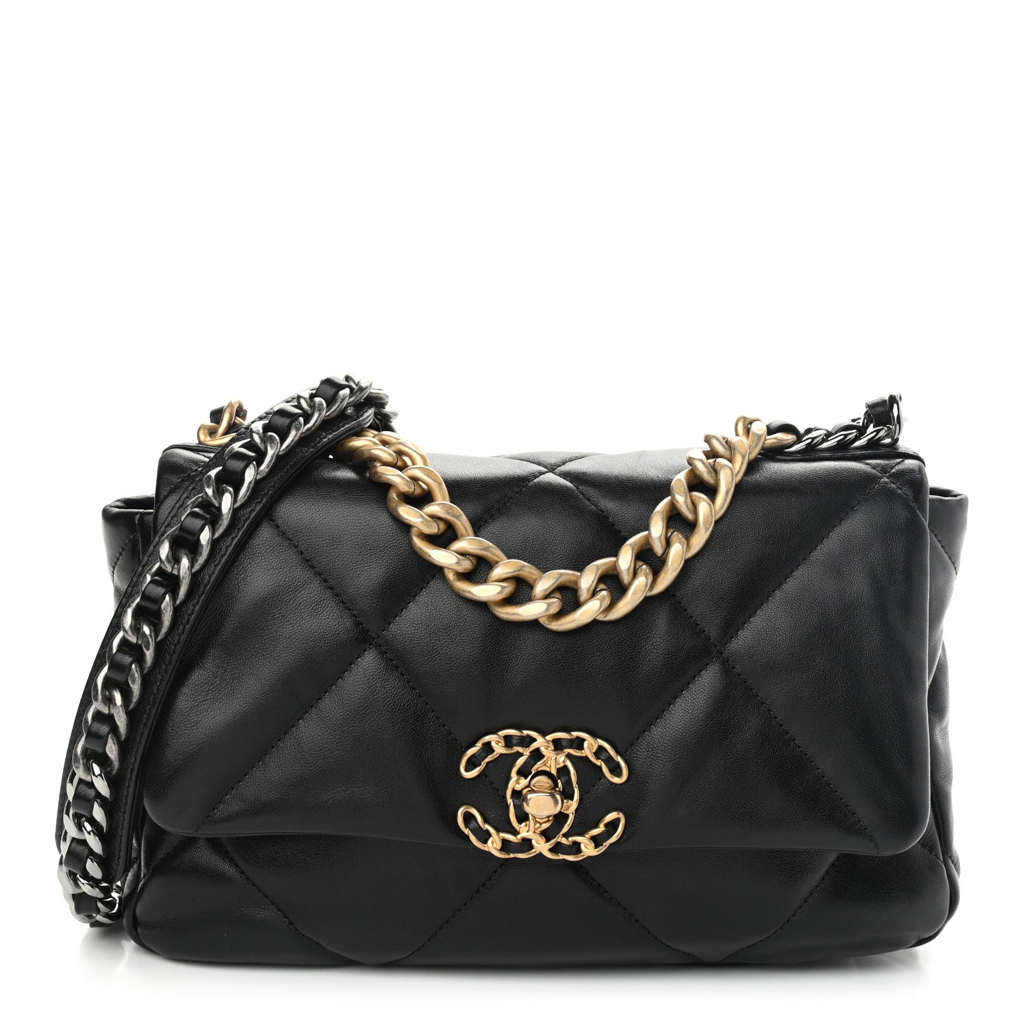 Chanel Lambskin Quilted Medium Chanel 19 Flap Black 1 of 10