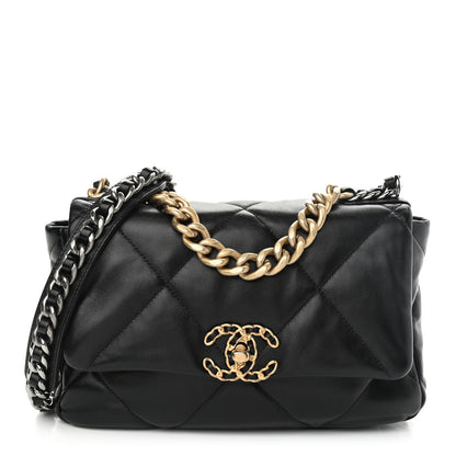 Chanel Lambskin Quilted Medium Chanel 19 Flap Black 1 of 10