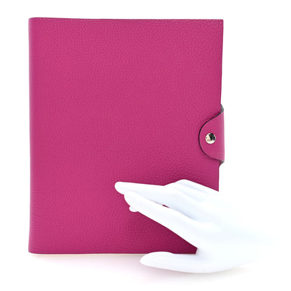 Hermes Togo Ulysse MM Notebook Cover Rose Pourpre 3 of 8