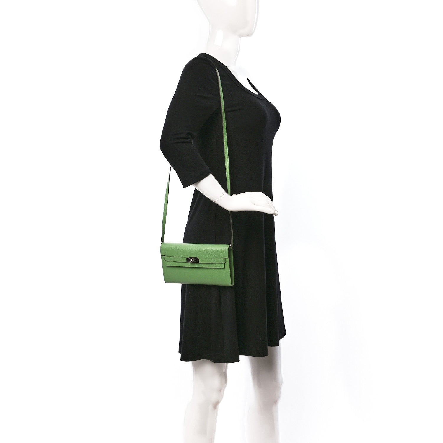 Hermes Epsom Kelly Wallet To Go Vert Criquet Blue Brume 2 of 8