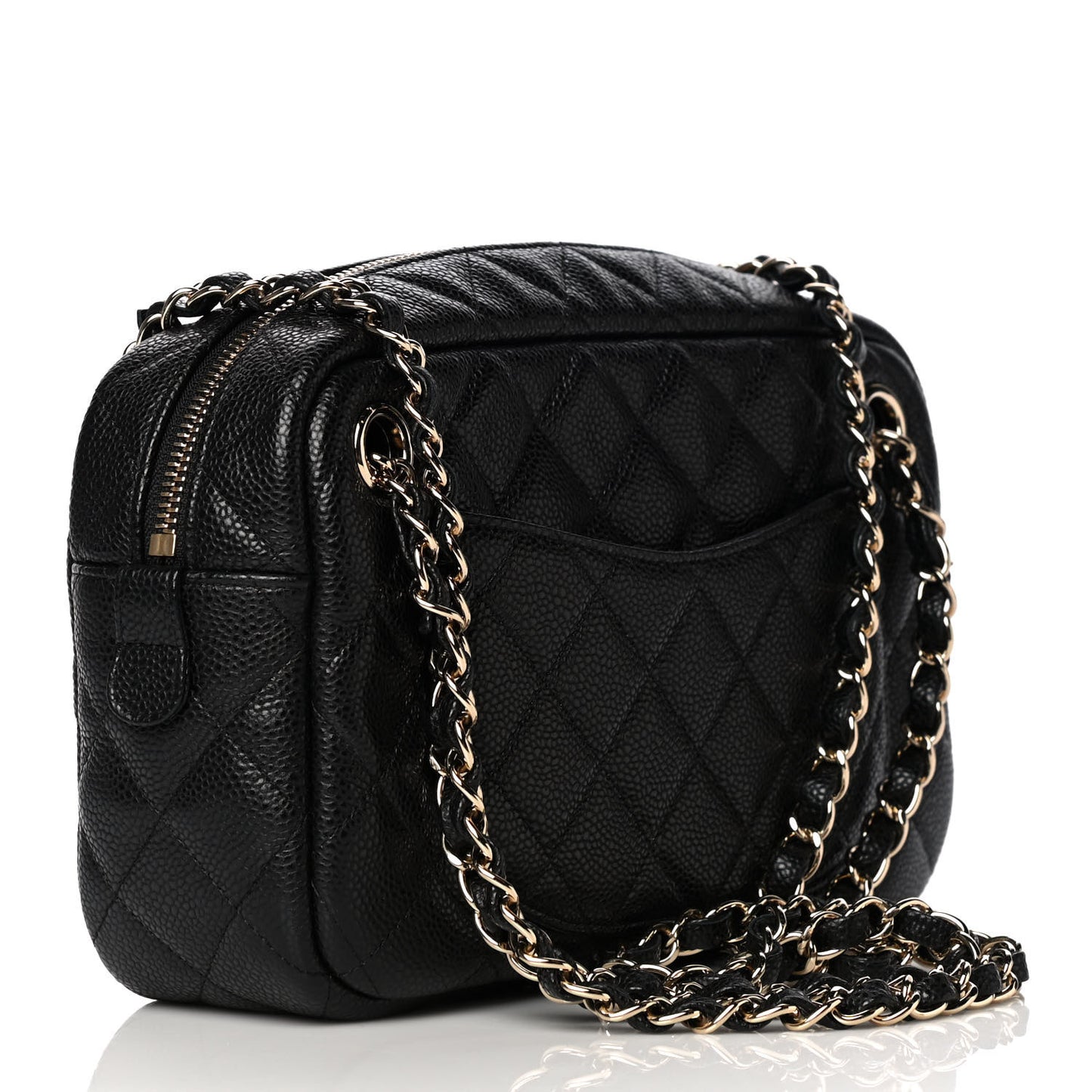 Caviar Quilted Camera Case Black