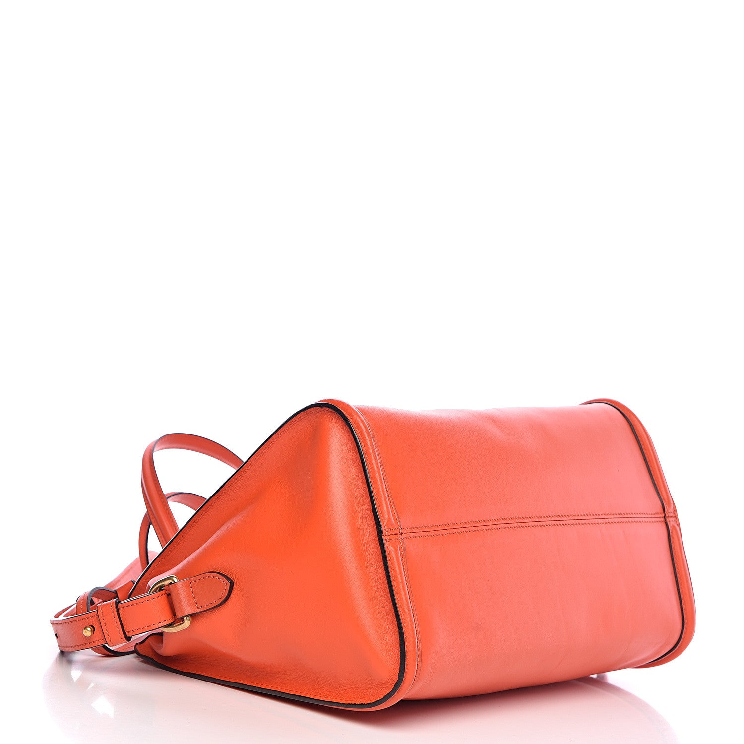 Alexander McQueen Calfskin Small Skull Padlock Zip Around Tote Orange 4 of 12
