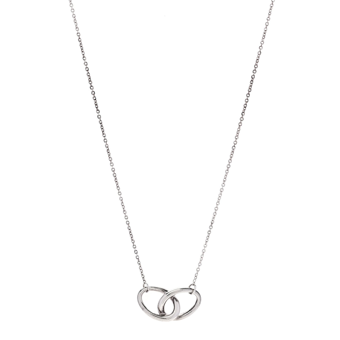 Sterling Silver Elsa Peretti Interlocking Ovals Pendant Necklace