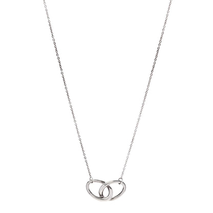 Tiffany Sterling Silver Elsa Peretti Interlocking Ovals Pendant Necklace 1 of 5