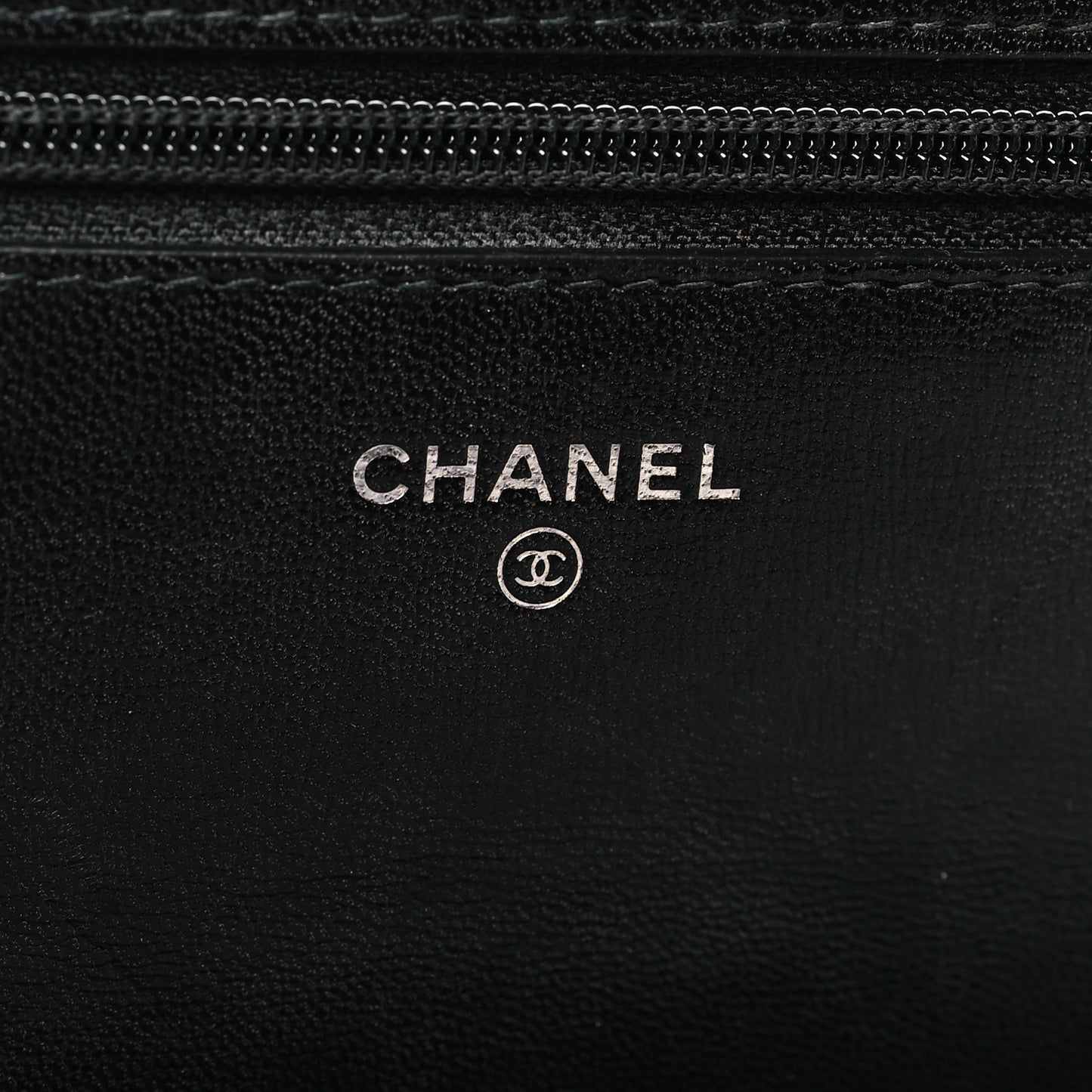 Goatskin Quilted Diamond CC Wallet On Chain WOC Black