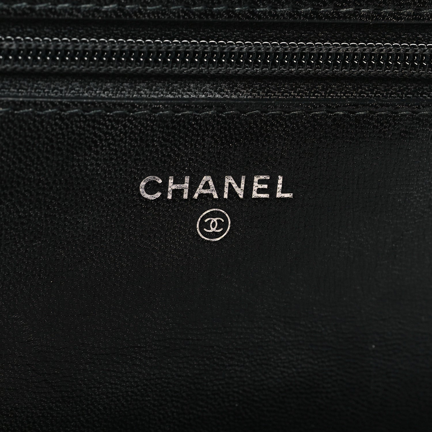 Chanel Goatskin Quilted Diamond CC Wallet On Chain WOC Black 6 of 12