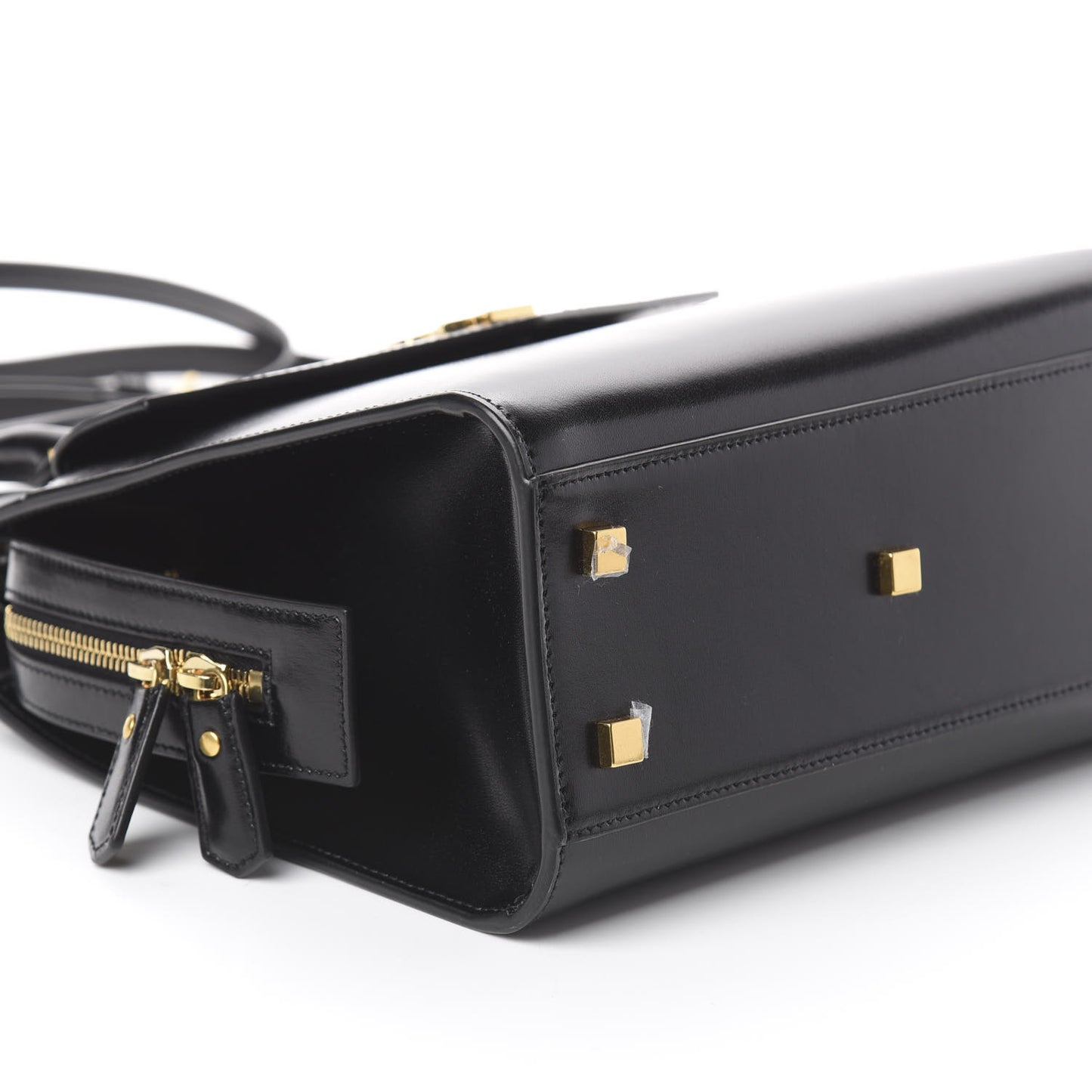 Shiny Calfskin Small Uptown Tote Black