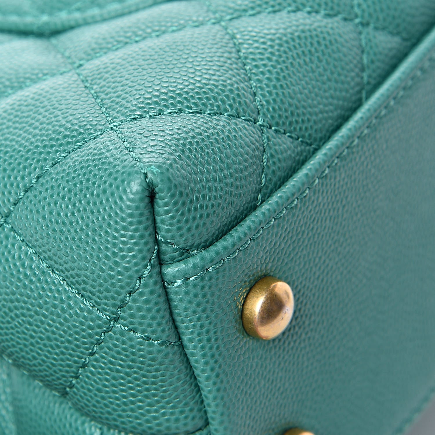Chanel Caviar Lizard Quilted Mini Coco Handle Flap Green 11 of 12