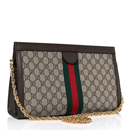 Gucci GG Supreme Monogram Web Medium Ophidia Chain Shoulder Bag Brown 3 of 9