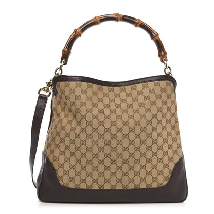 Gucci Monogram Medium Diana Bamboo Shoulder Bag Dark Brown 1 of 11