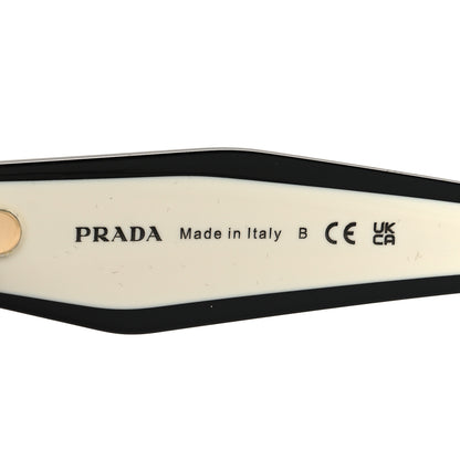 Prada Acetate Square Sunglasses SPR 14W Black White 5 of 7