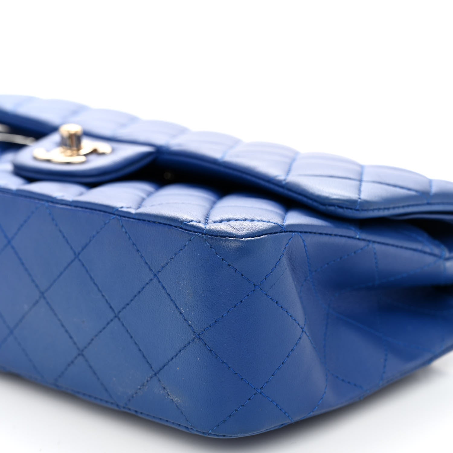 Chanel Lambskin Quilted Medium Double Flap Royal Blue 10 of 10
