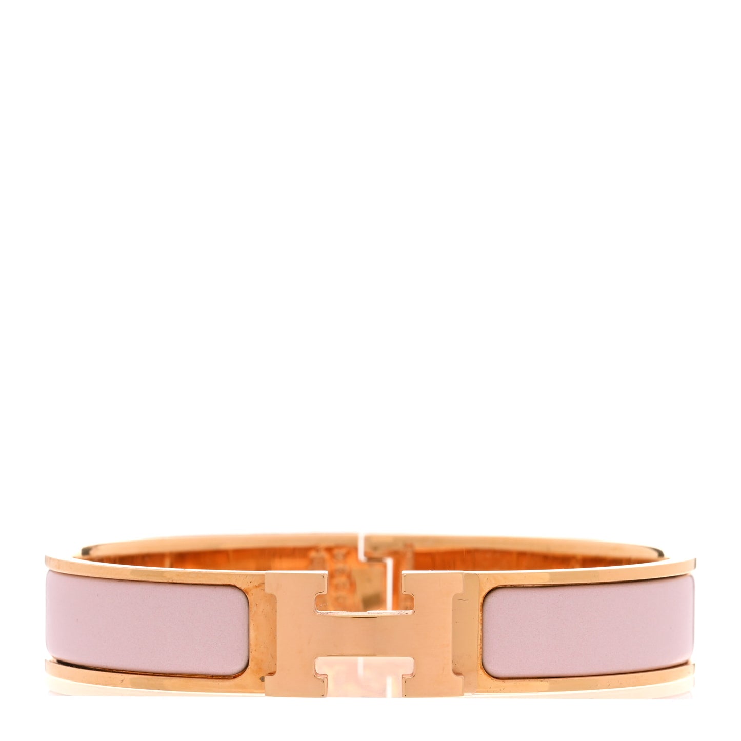Enamel Narrow Clic Clac H Bracelet GM Rose Candeur