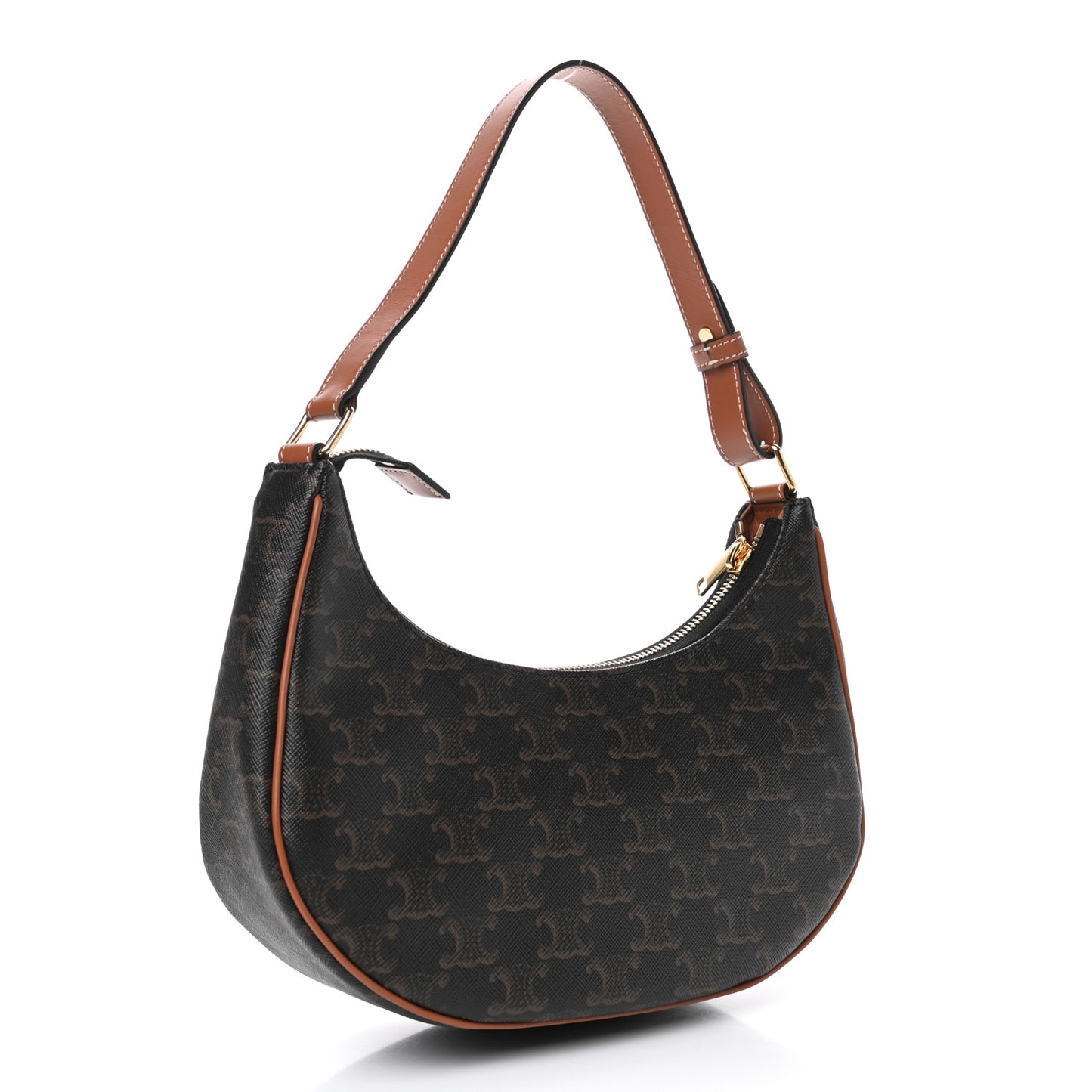 Triomphe Canvas Calfskin Ava Shoulder Bag Tan