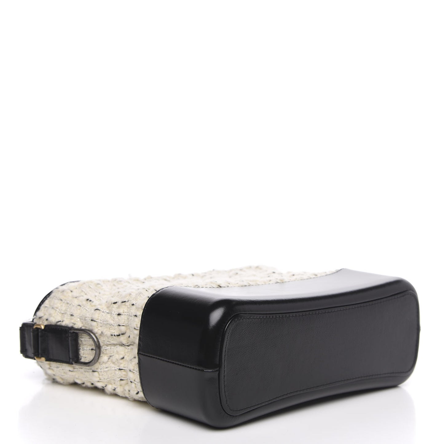 Tweed Calfskin Quilted Medium Gabrielle Hobo Ivory Black