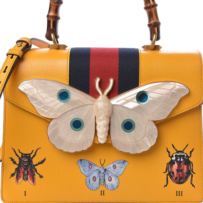 Gucci Textured Calfskin Bamboo Web Medium Falena Moth Top Handle Bag Crop 10 of 10