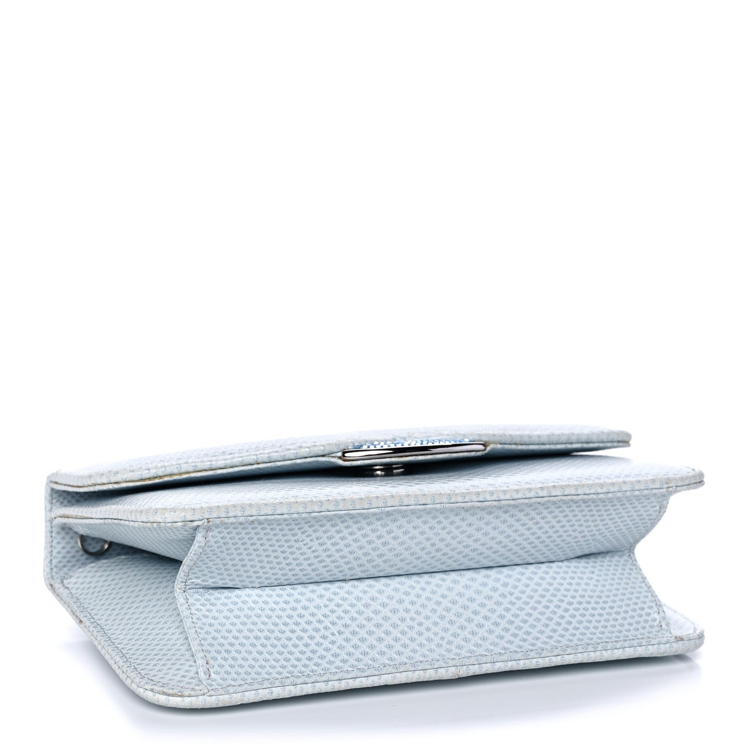 Judith Leiber Crystal Lizard Embossed Evening Bag Light Blue 4 of 13