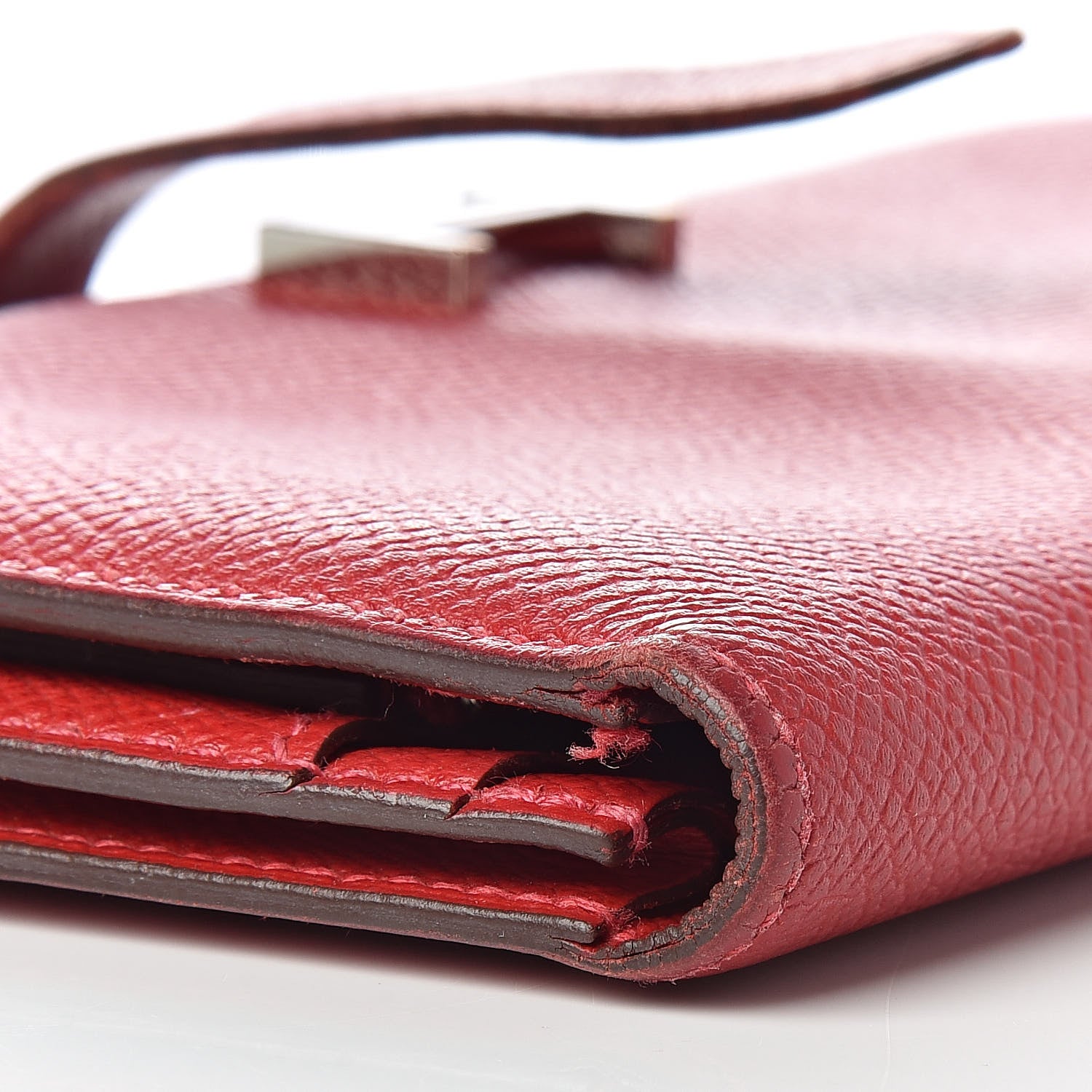 Hermes Epsom Bearn Gusset Wallet Rouge Casaque 11 of 18