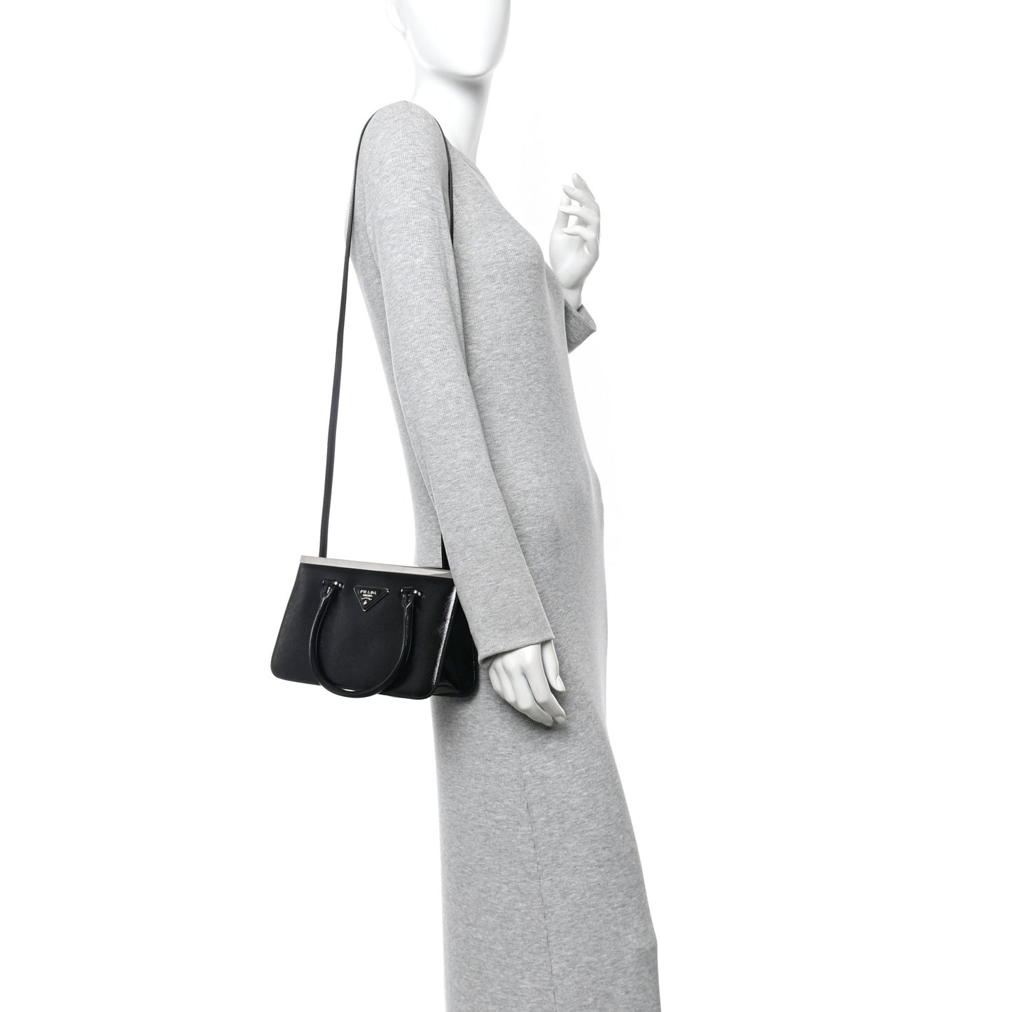 Saffiano Vernice Top Handle Bag Black