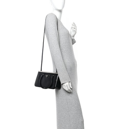 Prada Saffiano Vernice Top Handle Bag Black 2 of 10