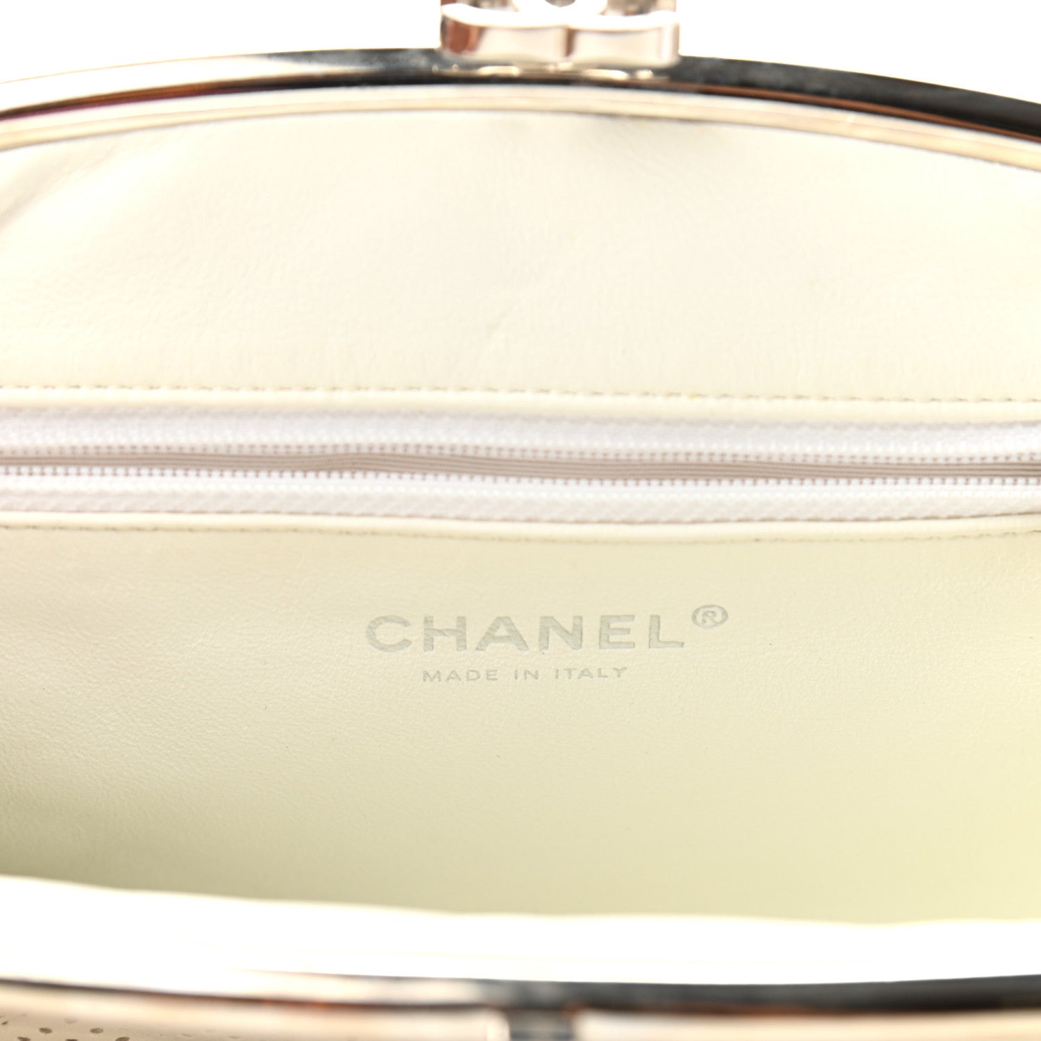 Chanel Lambskin Perforated Timeless Clutch White 5 of 6