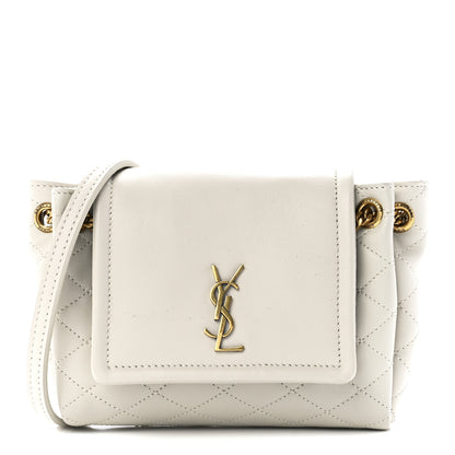 Saint Laurent Lambskin Quilted Monogram Mini Nolita Blanc Vintage 1 of 11