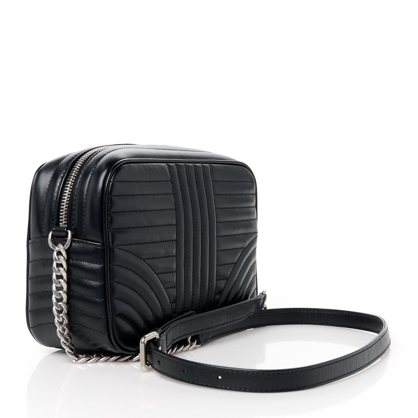 Soft Calfskin Diagramme Camera Bag Black