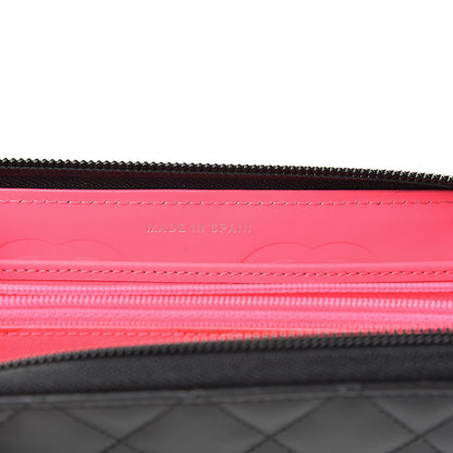 Chanel Calfskin Quilted Cambon Large Gusset Zip Around Wallet Black 7 of 8