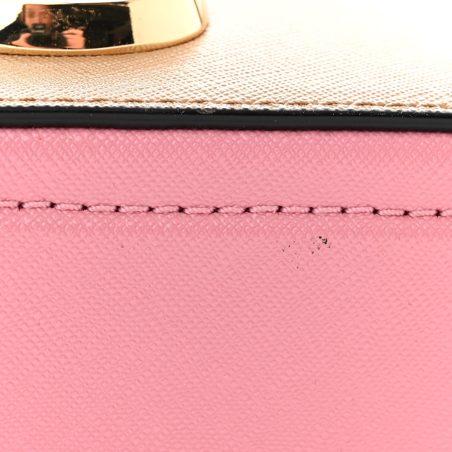 Saffiano Small Snapshot Camera Bag Beige Multicolor