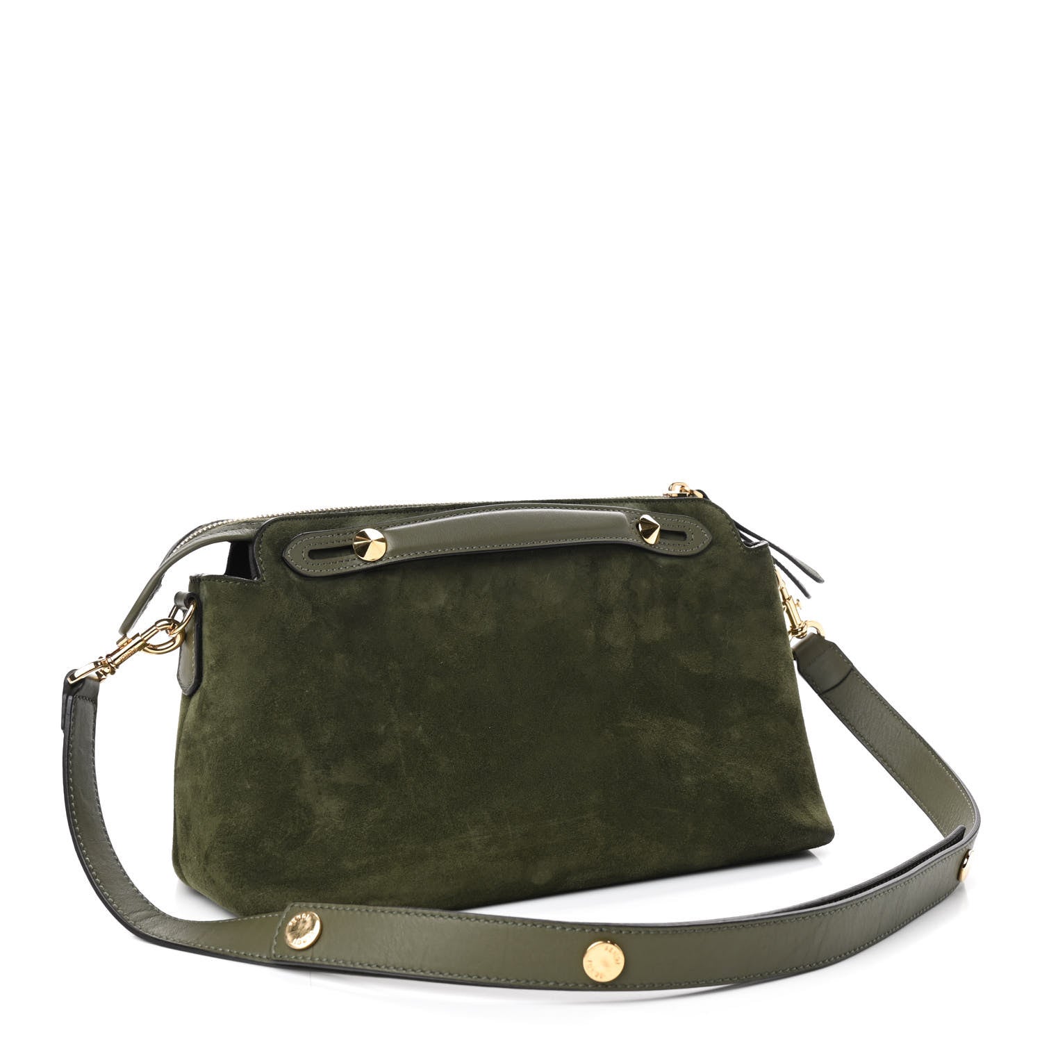 Fendi Suede Vitello Dolce Coin Pocket Medium By The Way Boston Bag Amazzonia Equatore 2 of 8