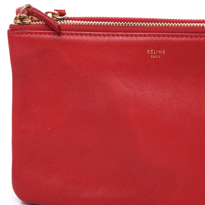 Celine Lambskin Small Trio Crossbody Bag Red 18 of 18