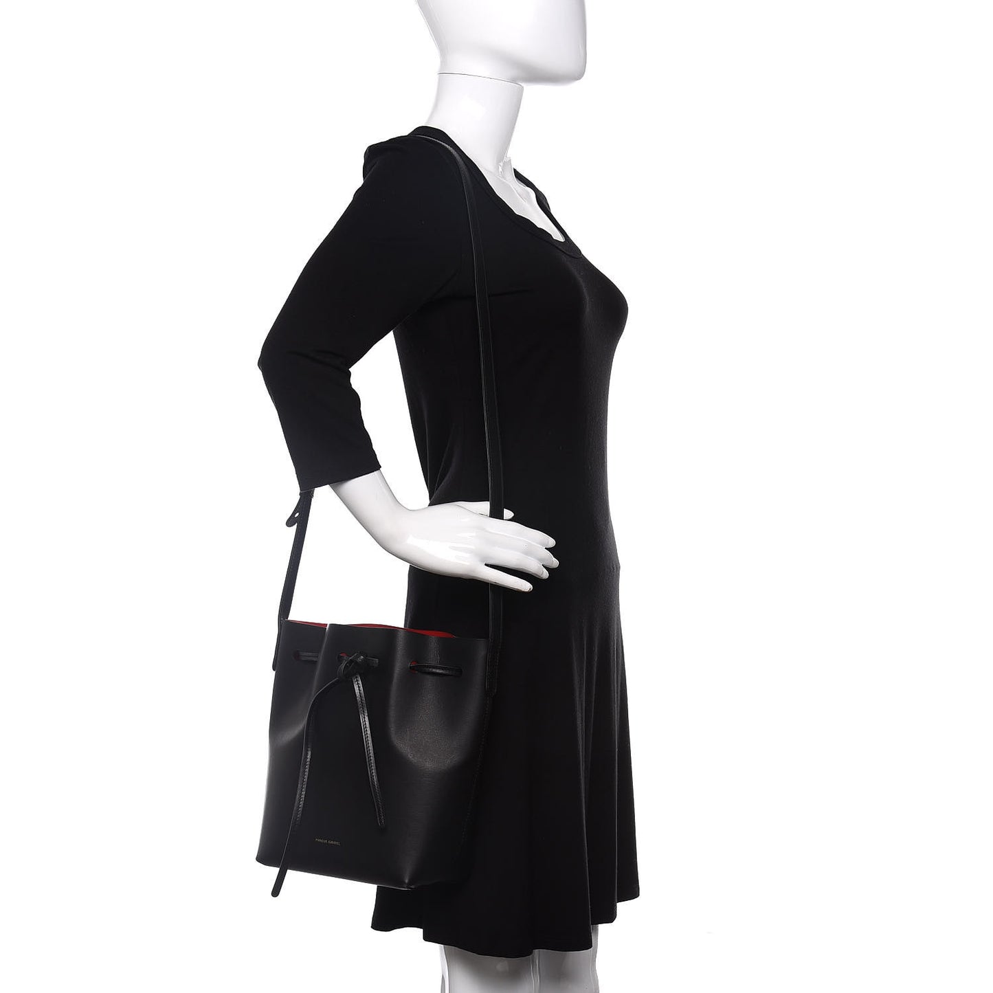 Calfskin Mini Bucket Bag Black Flamma