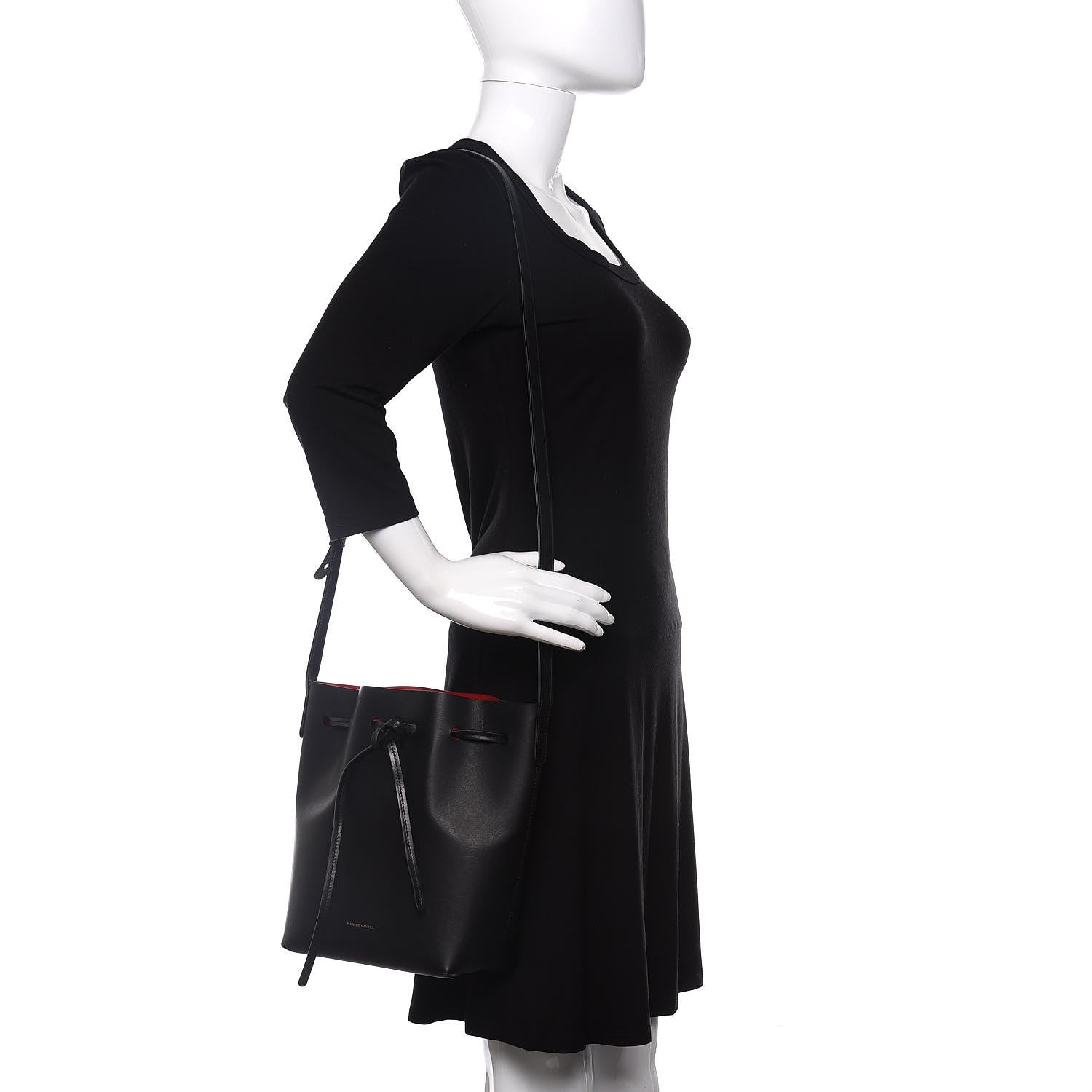 Mansur Gavriel Calfskin Mini Bucket Bag Black Flamma 2 of 10