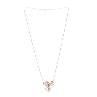 Tiffany 18K Rose Gold Diamond Large Paper Flowers Pave Pendant Necklace 3 of 5
