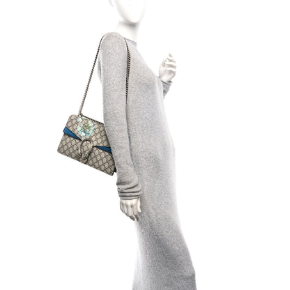 Gucci GG Supreme Monogram Blooms Small Dionysus Shoulder Bag Beige Navy Vintage Blue 2 of 10