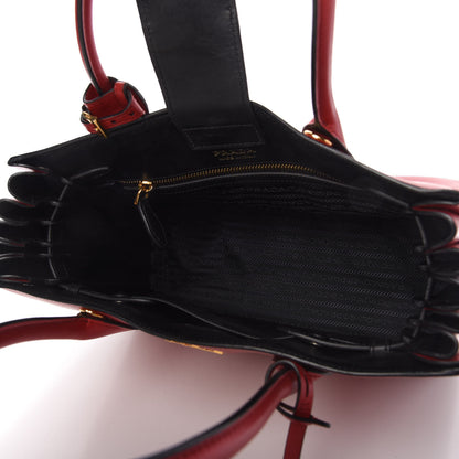 Prada City Calfskin Medium Colorblock Bibliothèque Tote Fuoco Black 5 of 10