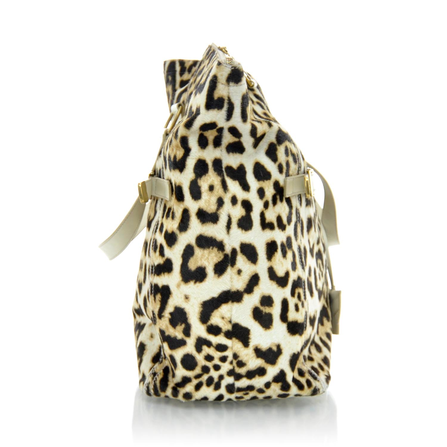 Saint Laurent Leopard Print Pony Hair Large Downtown Tote 6 of 10