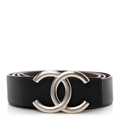 Chanel Calfskin CC Reversible Belt 85 34 Black Burgundy 1 of 5